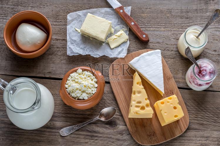 各种各样的乳制品照片摄影图片